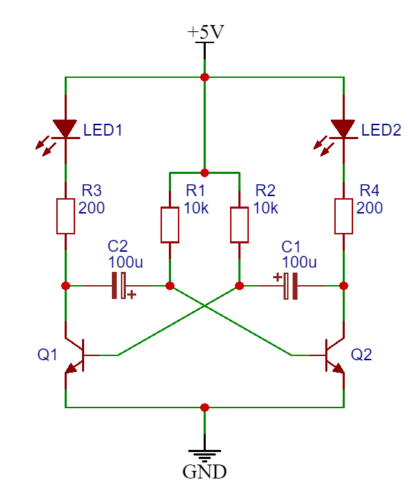 Мультивибратор схема NPN
